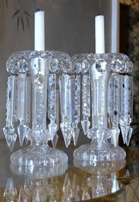 Lot 181 - Pair of Anglo-Irish Victorian Art Glass Lustre...