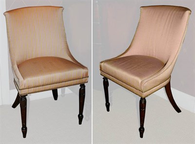 Lot 120 - Pair of Regency Style Mahogany and Upholstered...