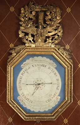 Lot 121 - Louis XVI Gilt-Wood Barometer Jardin Opticien,...