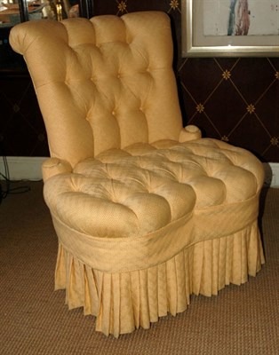 Lot 123 - Tufted Upholstered Side Chair In yellow...
