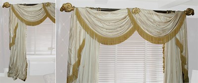 Lot 125 - Set of Silk Drapes; Together with a Ram's Head...