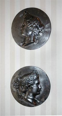 Lot 137 - Pair of French Silvered-Metal Portrait...