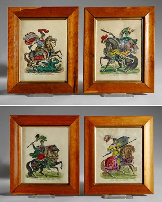 Lot 138 - Set of Four English Tinsel Pictures Late 19th...