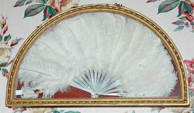 Lot 132 - French Mother-of-Pearl and Ostrich Feather...