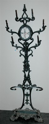 Lot 140 - Victorian Black Painted Wrought Iron Hall Tree...