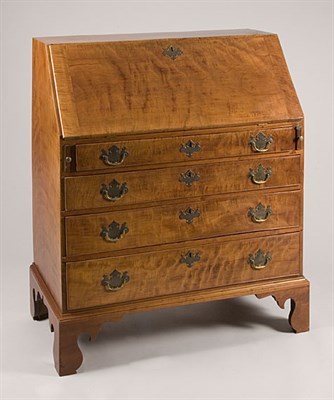 Lot 2176 - Chippendale Figured Maple Slant Front Desk New...