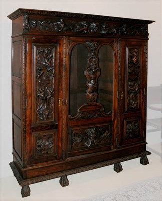 Lot 3124 - Renaissance Style Stained Oak Armoire The...