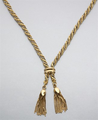 Lot 419 - Two Two-Color Gold Rope-Twist Necklaces