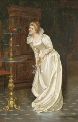 Lot 3010 - E. Costa Italian, 19th Century Lady with a...