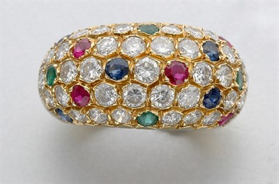 Lot 701 - Gold, Diamond and Gem-Set Bombe Ring
