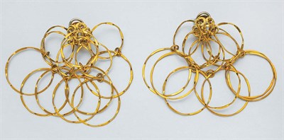 Lot 11 - Pair of Gold Pendant-Earrings
