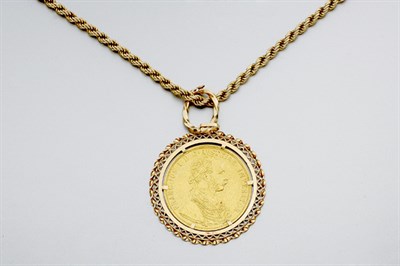 Lot 724 - Gold Coin Pendant with Chain