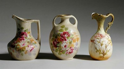 Lot 3262 - Two Teplitz Porcelain Ewers; Together with a...