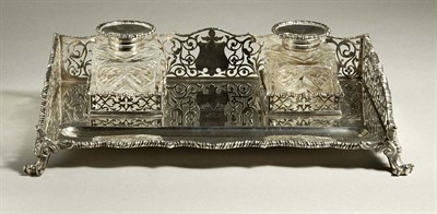 Lot 3226 - Victorian Sterling Silver and Cut Glass Double...
