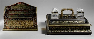 Lot 3411 - Boulle Style Brass, Glass, Faux Tortoise Shell...