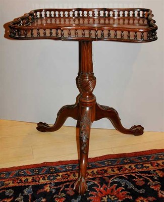 Lot 4409 - George III Style Mahogany Galleried Tripod...