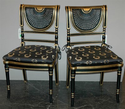 Lot 3512 - Set of Four Empire Style Gold and Black...