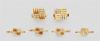 Lot 222 - Gold and Diamond Dress Set