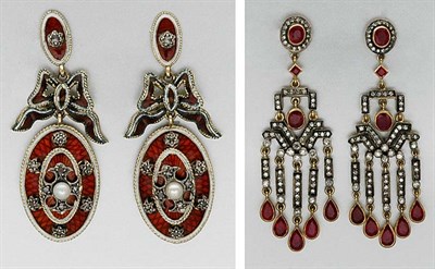 Lot 473 - Two Pairs of Earrings