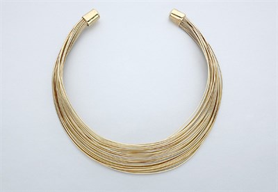 Lot 503 - Multi-Strand Gold Wire Choker Necklace