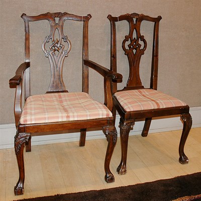 Lot 3569 - Set of Eight Georgian Style Mahogany Dining...