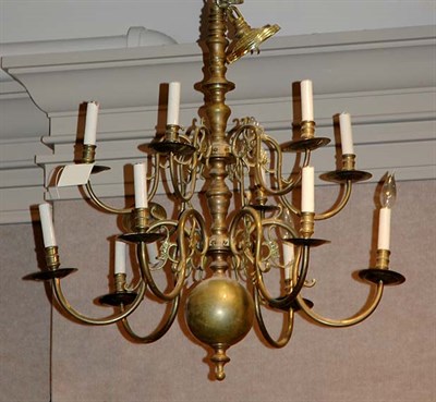Lot 4434 - Dutch Baroque Style Brass Two-Tier...
