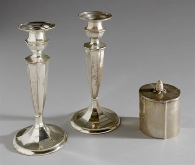 Lot 3366 - Pair of Sterling Silver Candlesticks; Together...