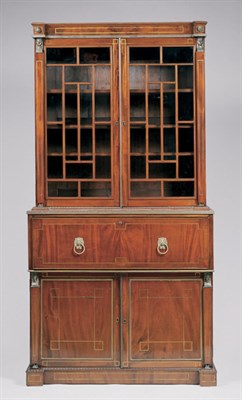 Lot 1563 - Regency Brass Inlaid and Gilt-Bronze Mounted...