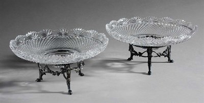 Lot 3349 - Pair of Continental Silver and Cut-Glass...