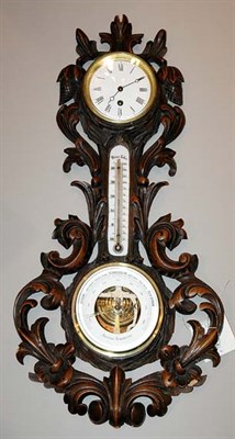 Lot 3445 - Victorian Style Carved Wood Barometer and...