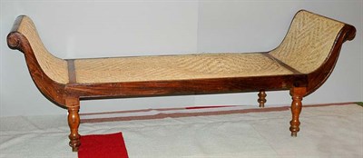 Lot 3167 - Colonial Hardwood and Caned Day Bed Length 7...
