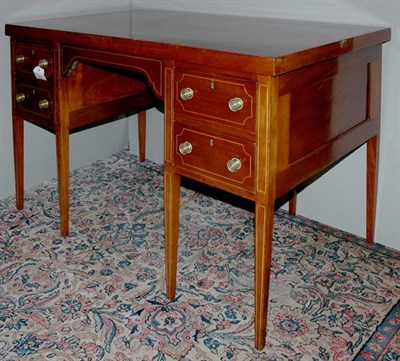 Lot 3555 - Edwardian Style Inlaid Mahogany Partner's Desk...