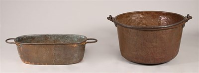 Lot 2142 - Copper and Wrought Iron Kettle; Together with...
