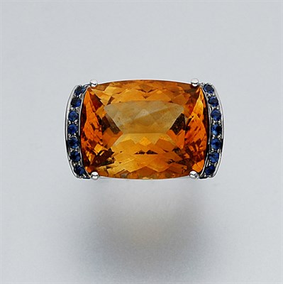 Lot 468 - Citrine, Sapphire, Yellow Sapphire and Diamond Ring
