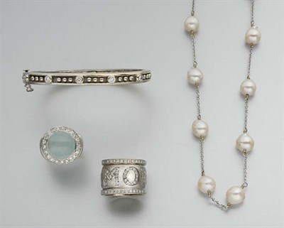 Lot 837 - Group of White Gold and Diamond Jewelry