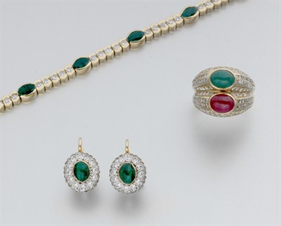 Lot 830 - Group of Gold, Gem-Set and Diamond Jewelry