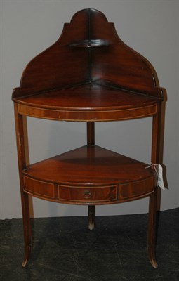 Lot 3551 - George III Style String Inlaid Mahogany Corner...