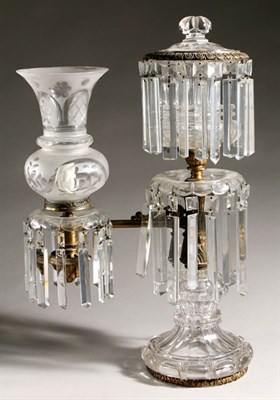 Lot 3322 - Baccarat Style Gilt-Metal and Cut Glass Lustre...