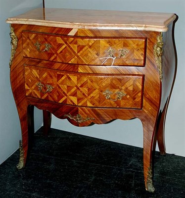 Lot 3486 - Louis XV Style Marble-Top Parquetry Diminutive...