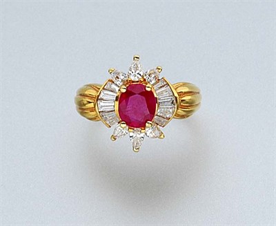 Lot 809 - Ruby and Diamond Ring