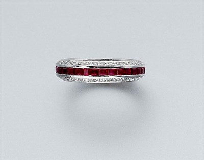 Lot 431 - Ruby and Diamond Band Ring