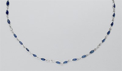 Lot 528 - Sapphire and Diamond Chain Necklace