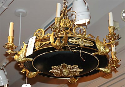 Lot 3487 - Empire Style Gilt-Metal Six-Light Chandelier...