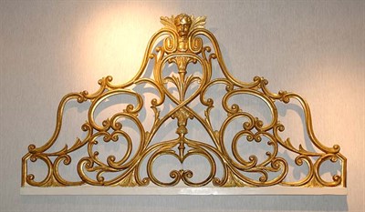 Lot 3588 - Victorian Style Gilt-Wood Headboard Decorated...