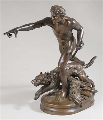 Lot 3639 - Bronze Figure of a Hunter and Dog After a...