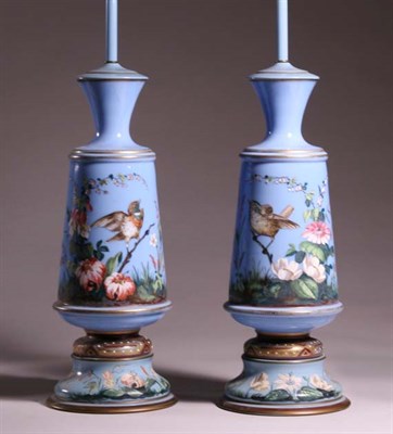 Lot 3317 - Pair of Bristol Gilt and Enamel Decorated...