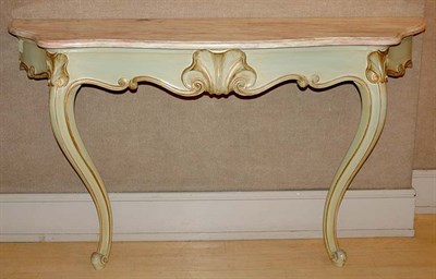 Lot 3481 - Louis XV Style Marble Top Painted Console...
