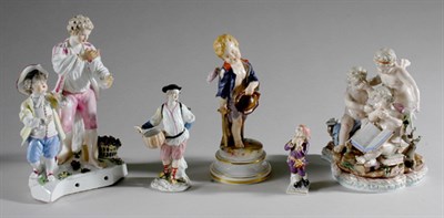 Lot 3325 - Seven German Porcelain Figure Groups Including...