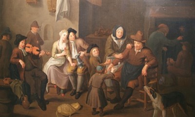 Lot 1040 - School of Cornelis Troost Tavern Interior Oil...