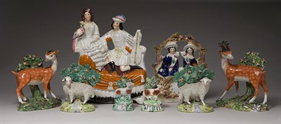 Lot 2239 - Group of Staffordshire Pottery Figures and...